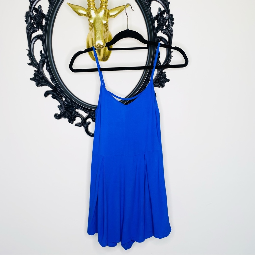 MINKPINK Cobalt Blue Romper with Spaghetti Straps